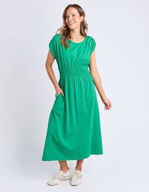 Nelle Midi Dress - Pine Green