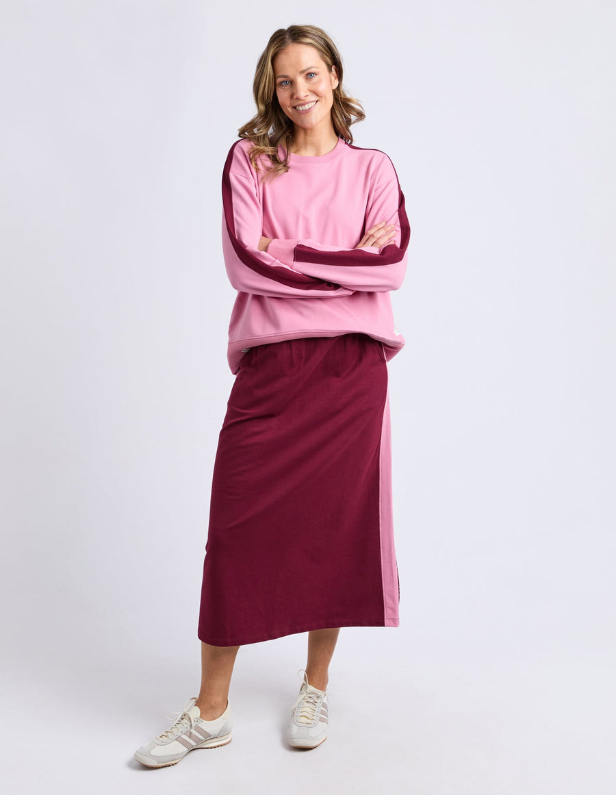 Sloane Fleece Crew Quartz Pink/Plum Trim