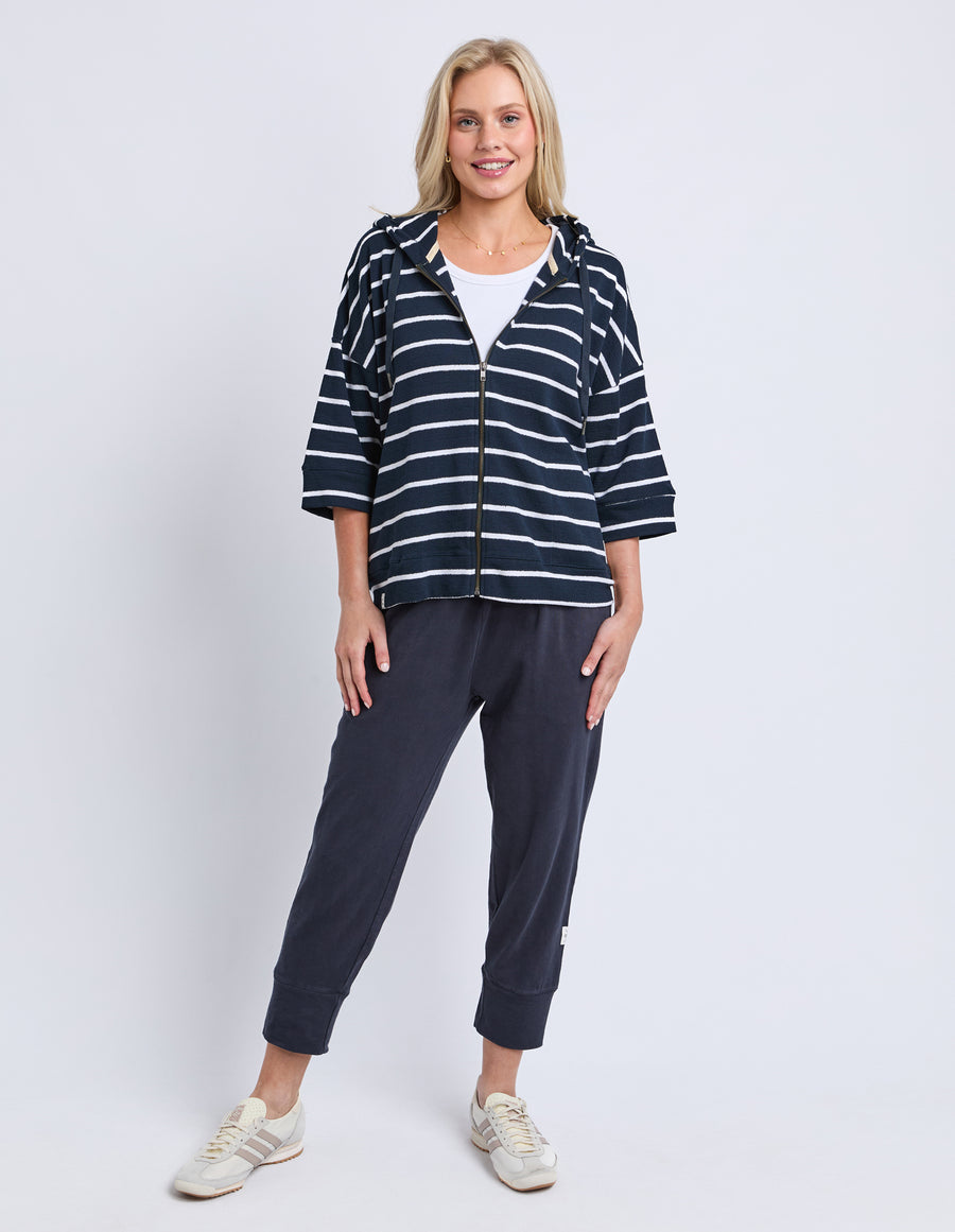 Beach Hoodie - Navy Stripe