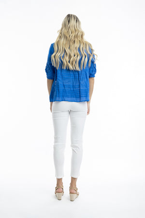 Essentials Pleated Top - Electric Blue