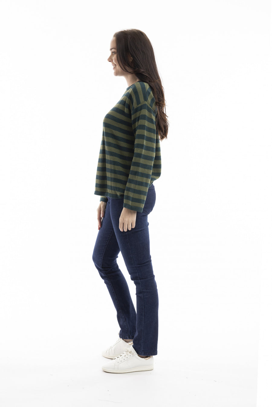 Stripe Knit Top - Pine Olive