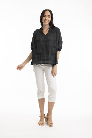 Essentials Pleated Top - Black