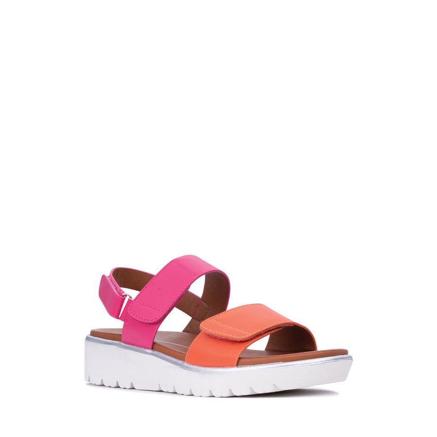 Arica Sandals - Orange/Fuchsia