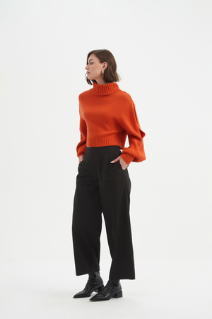 Balloon Sleeve Knit - Burnt Orange