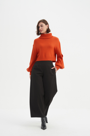 Balloon Sleeve Knit - Burnt Orange