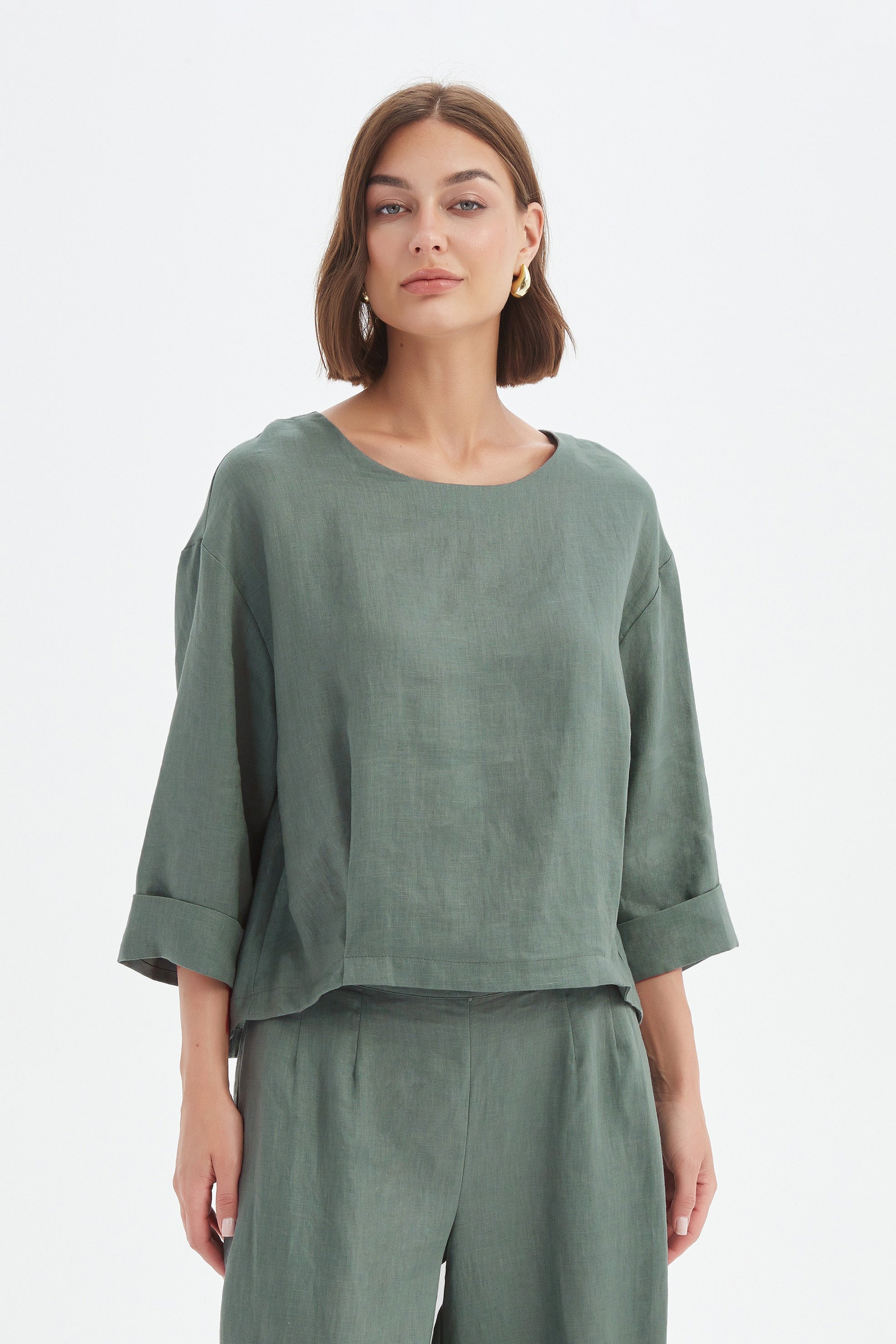 Pleat Hem Top - Petrol
