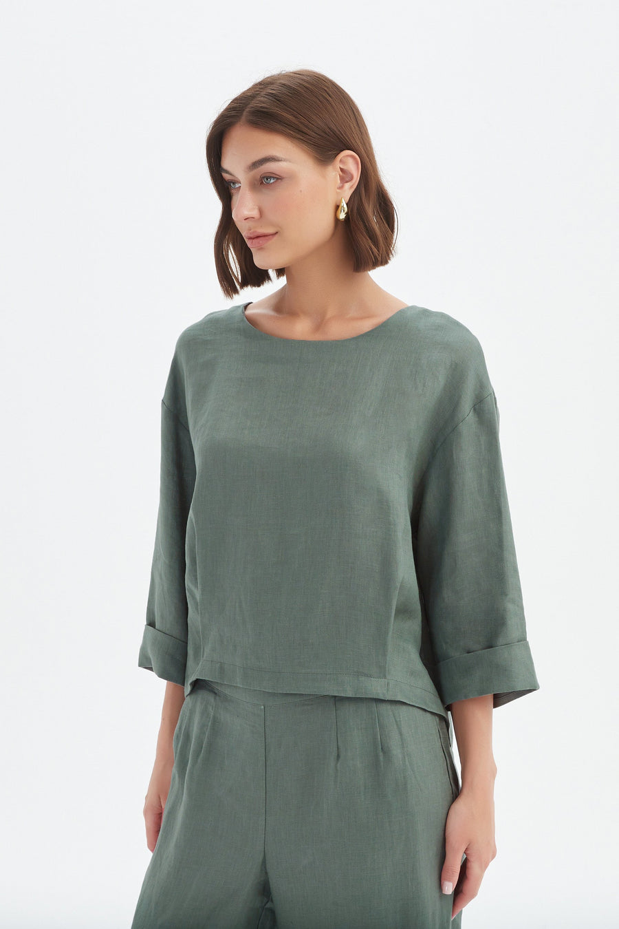 Pleat Hem Top - Petrol