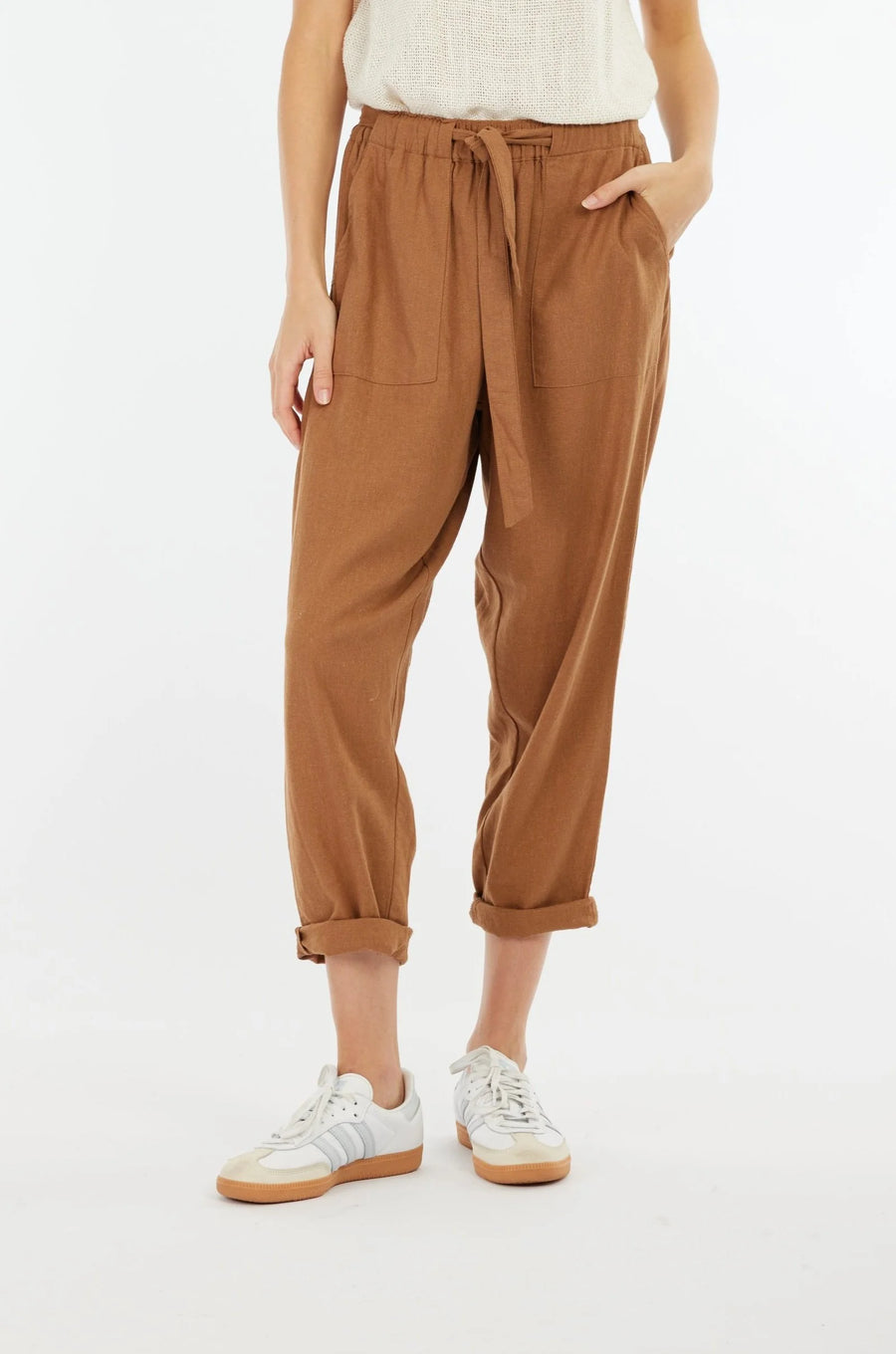 Tuscan Linen Pant - Toffee