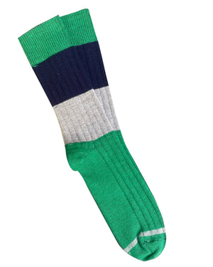 ‘Chunky Rib’ Lark Green Merino Wool Socks