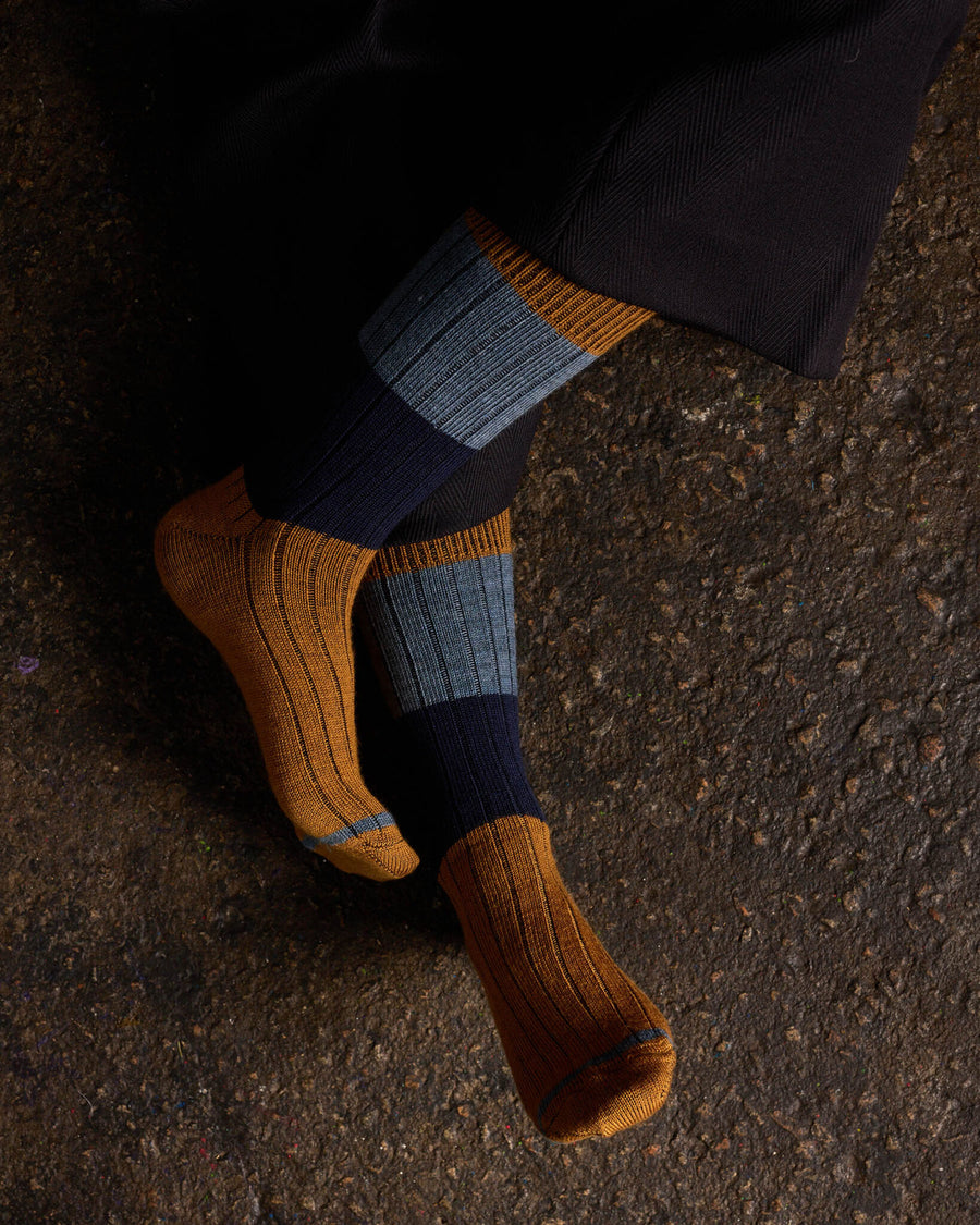 Chunky Rib Merino Wool Socks – Mustard