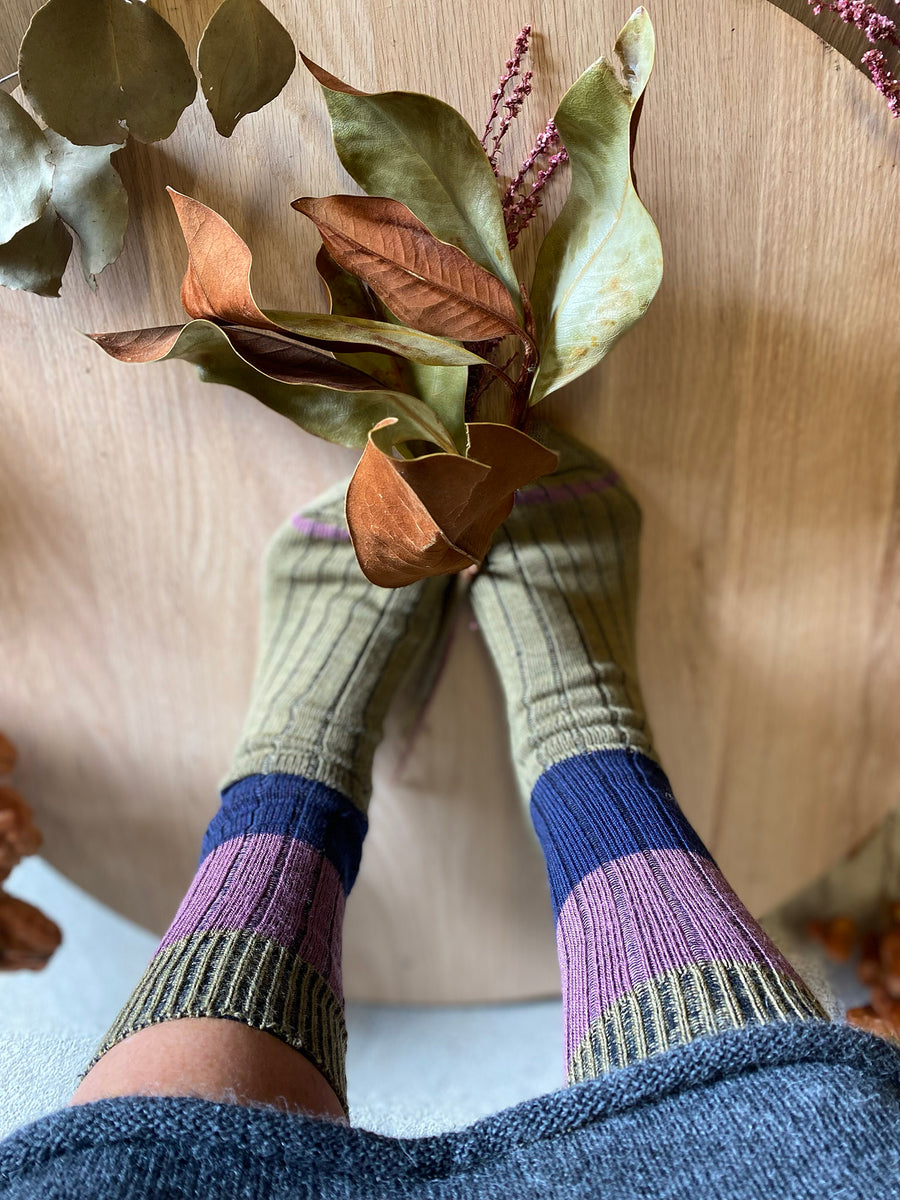 Chunky Rib Merino Wool Socks – Khaki