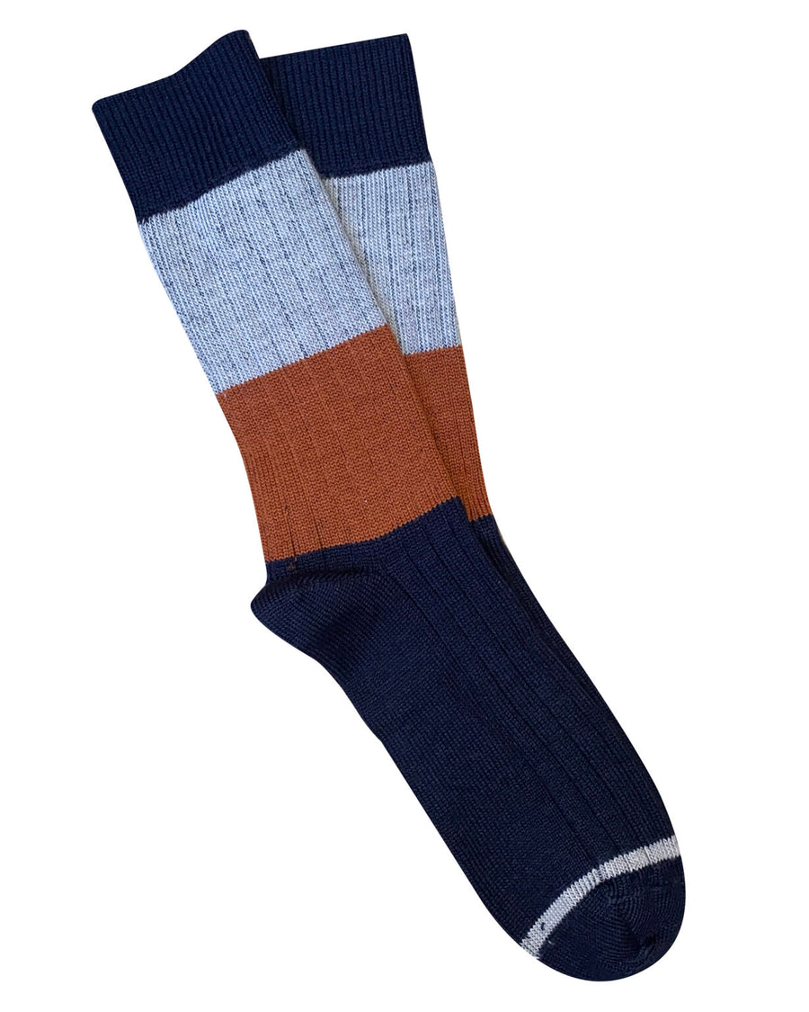 ‘Chunky Rib’ Midnight Merino Wool Socks