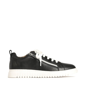 Clarah Double Zipper Sneaker - Black