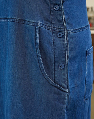 Apron Dress Stretch Denim - Blue