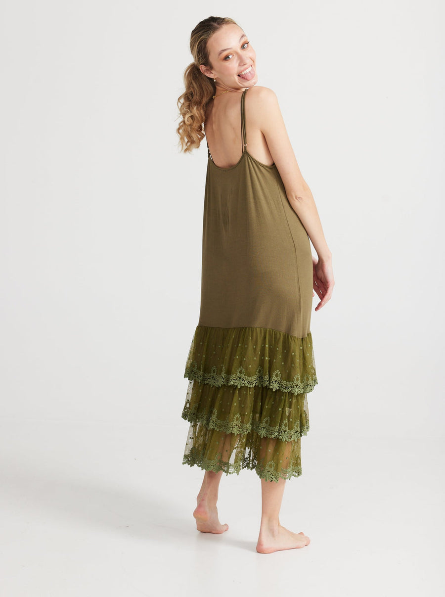 Evangeline Slip Dress - Moss