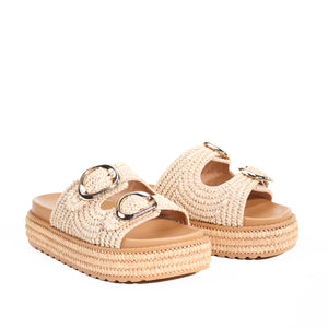 Ferrito Platform Sandals - Natural