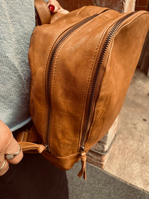 Peep Leather Bag - Natural