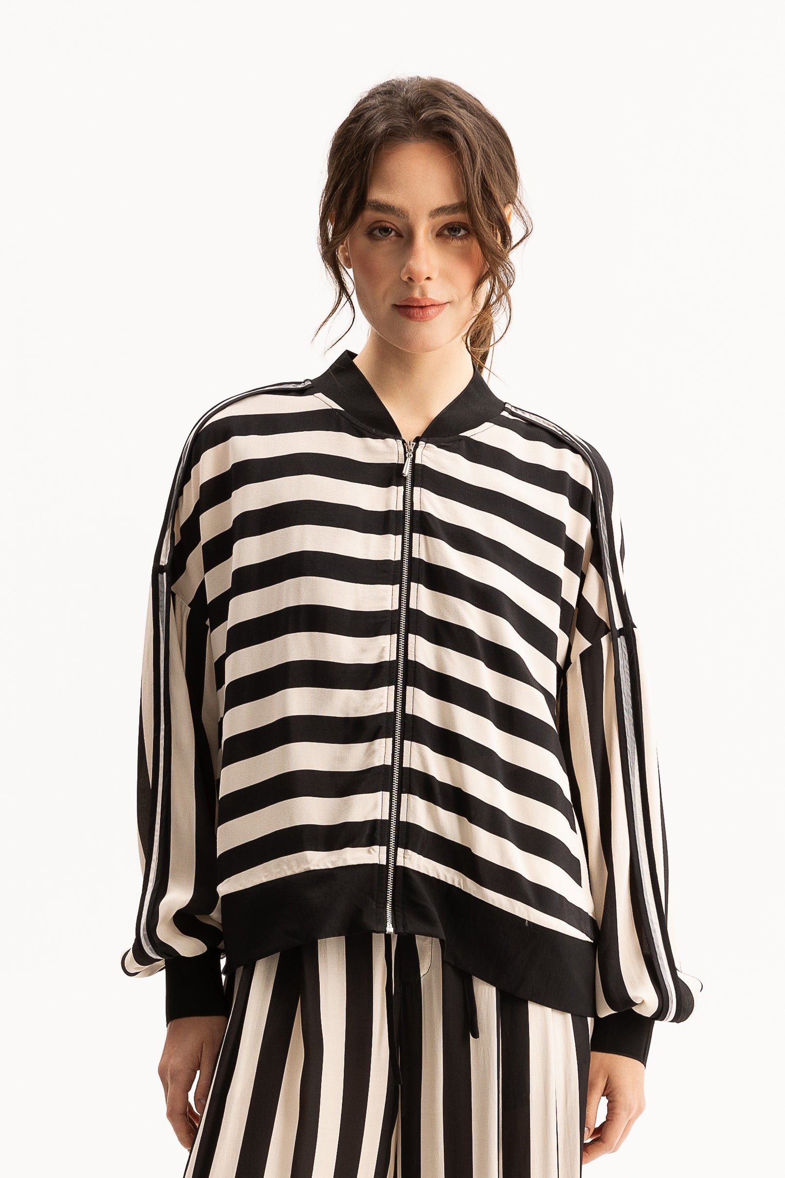 Cora Bomber Jacket - Stripe