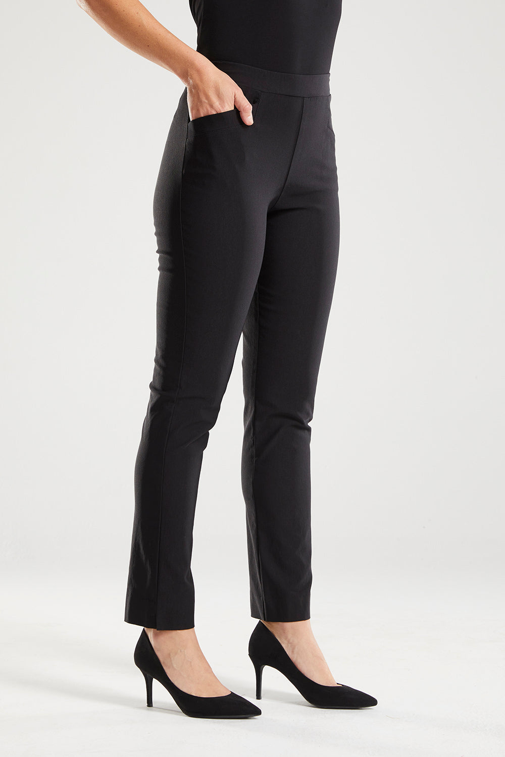 Leonie Inner Warmth Bengaline Pocket Pants - Black
