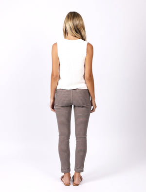 Wesley Stretch Jogger - Beige Check