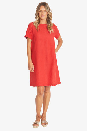 Amalfi Linen Dress - Chilli
