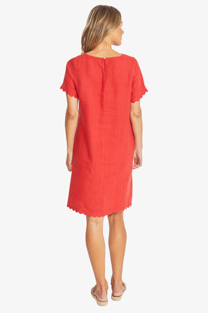 Amalfi Linen Dress - Chilli