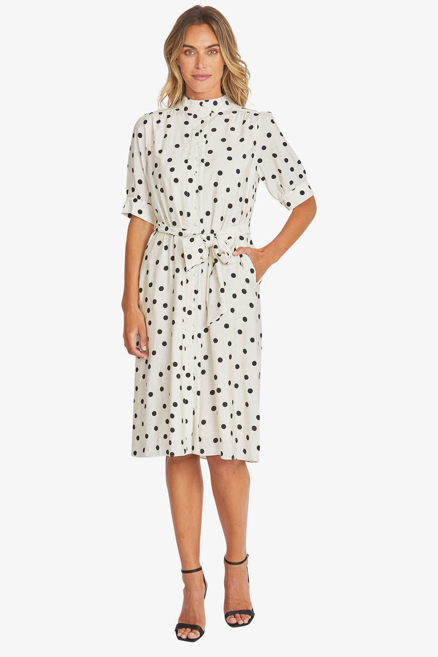 Pamela Dress - Ivory/Black