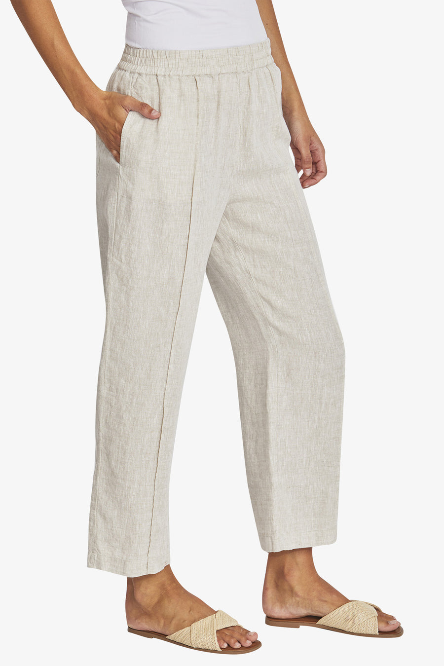 Tropez Linen Pants - Raffia