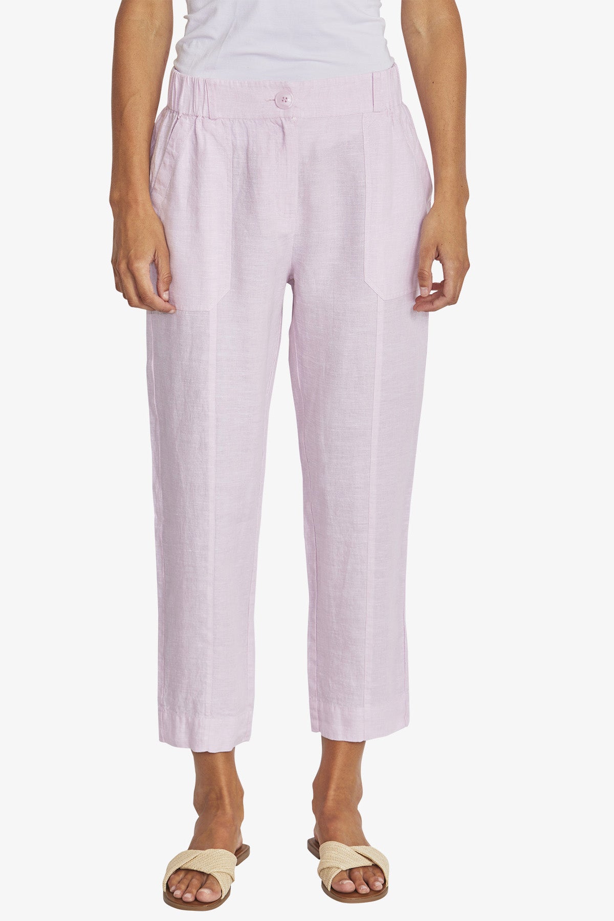 Erin Linen Pant - Pearl