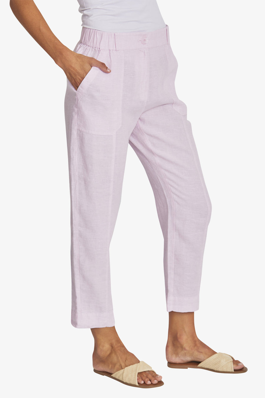 Erin Linen Pant - Pearl