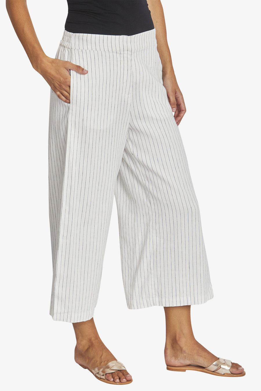 Belinda Striped Pants - Ivory/Navy