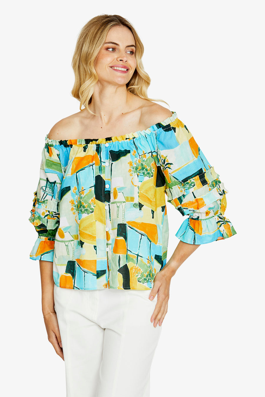 Alessia Peasant Top - Alfresco