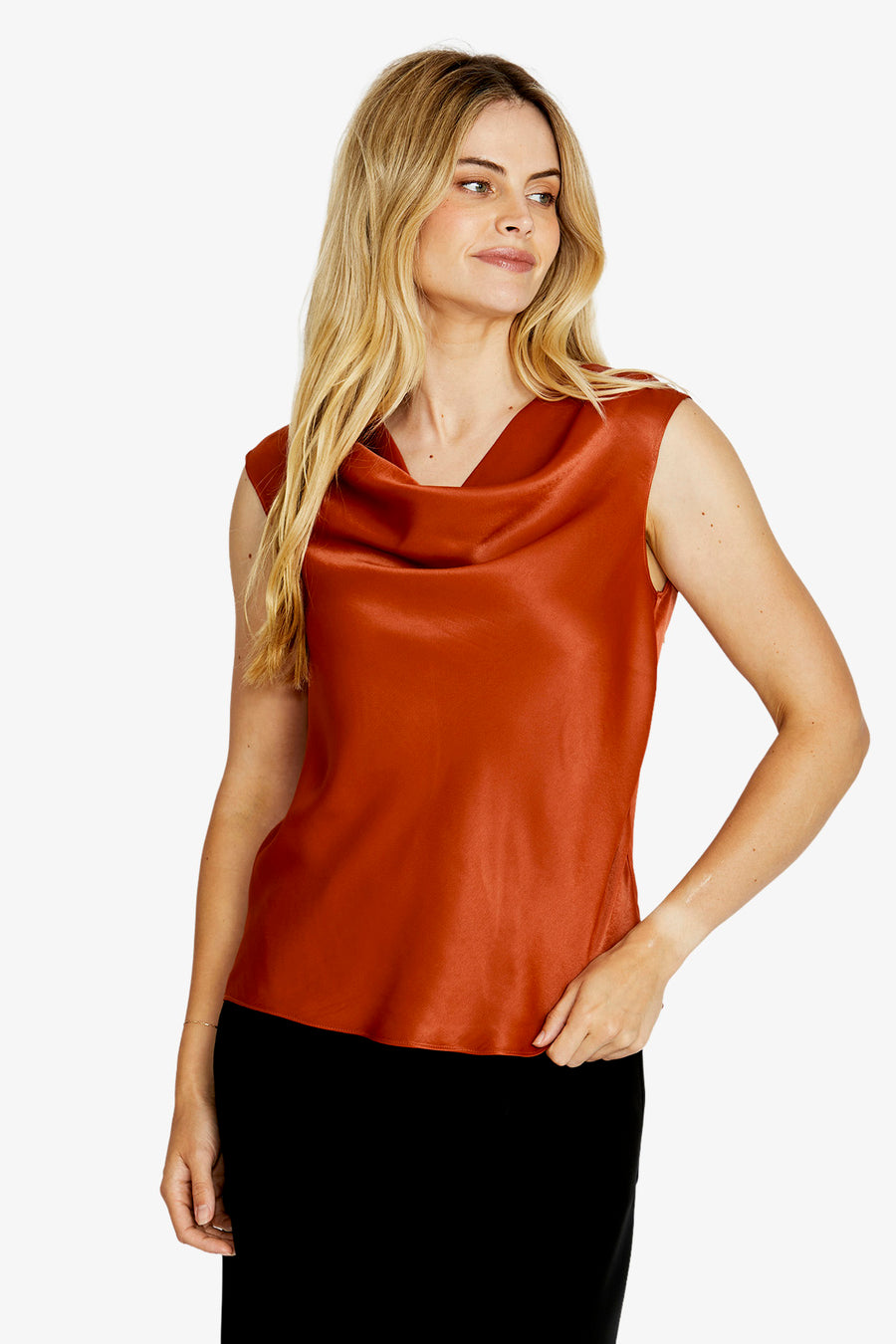 Sandy Sleeveless Cowl Top - Copper