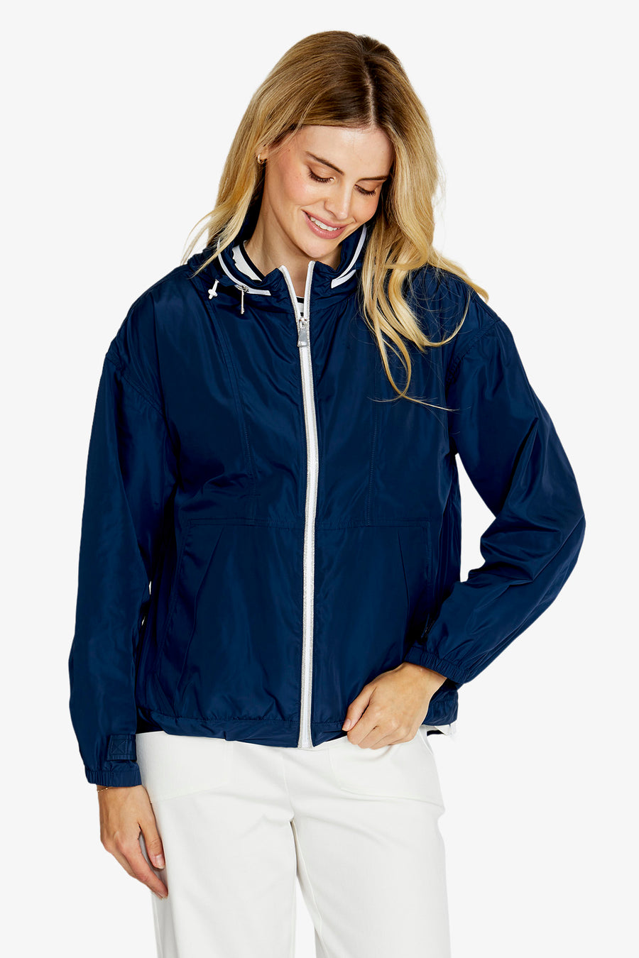 Kaia Zip Hooded Jacket - Navy