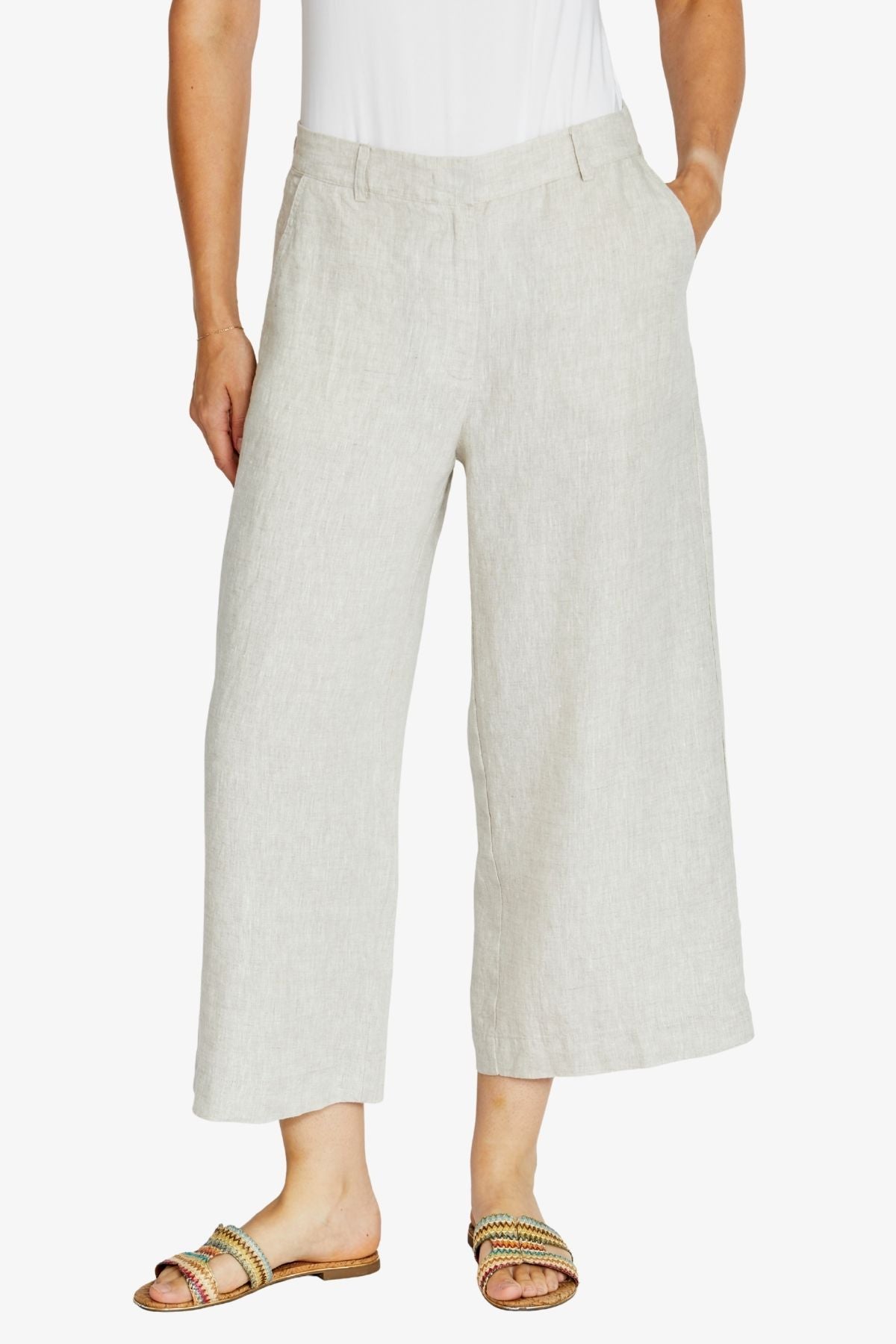 Clare Core Linen Culotte - Raffia