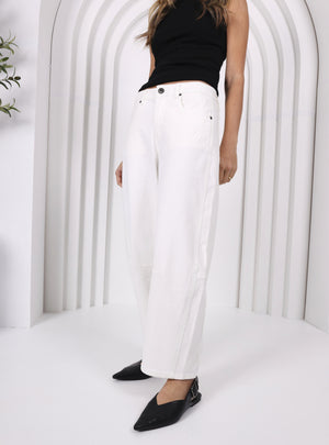 Toni Barrel Jeans - White