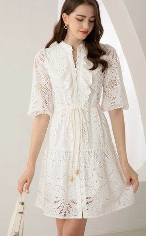 Margot Embroidered Short Dress