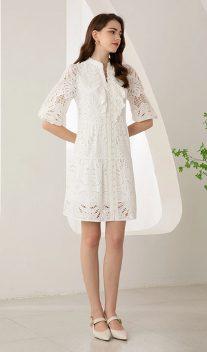 Margot Embroidered Short Dress