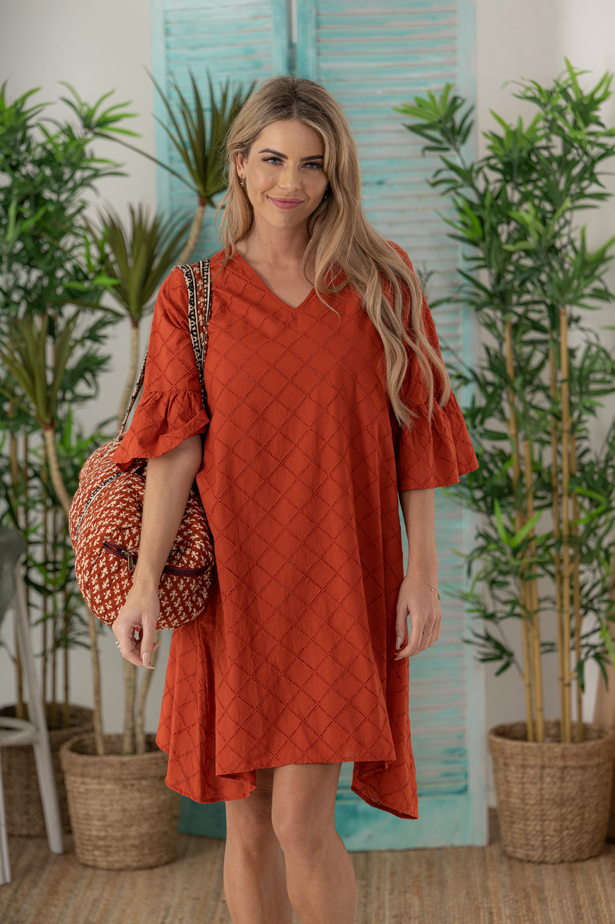 Olivia Frill Sleeve Dress