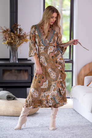 Donella Long Sleeve Wrap Dress