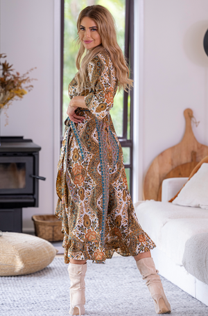 Donella Long Sleeve Wrap Dress