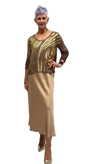 Gold Midi Skirt