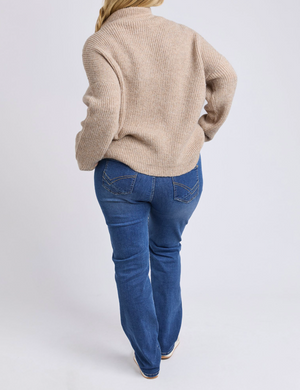 Bron Button Knit - Oat