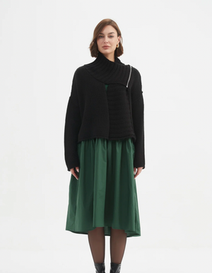 Zip Collar Cardi - Black