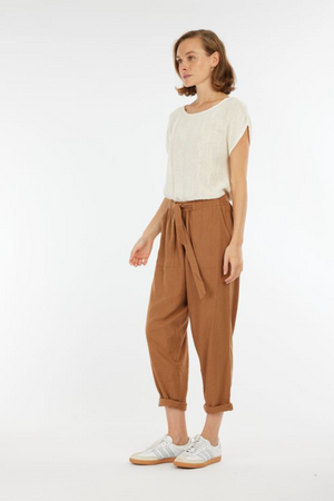 Tuscan Linen Pant - Toffee