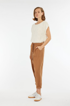 Tuscan Linen Pant - Toffee