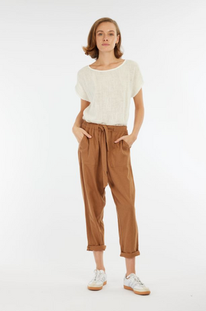 Tuscan Linen Pant - Toffee