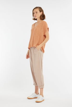 Paris Hessian Top - Toffee