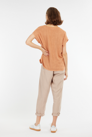 Paris Hessian Top - Toffee