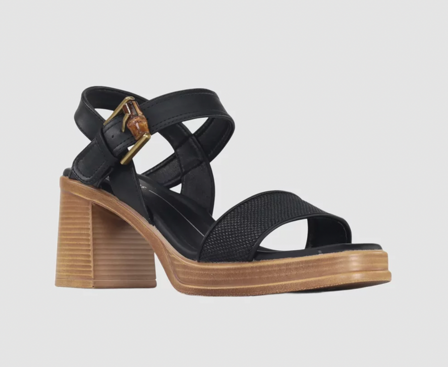 Burgos Heel - Black Raffia